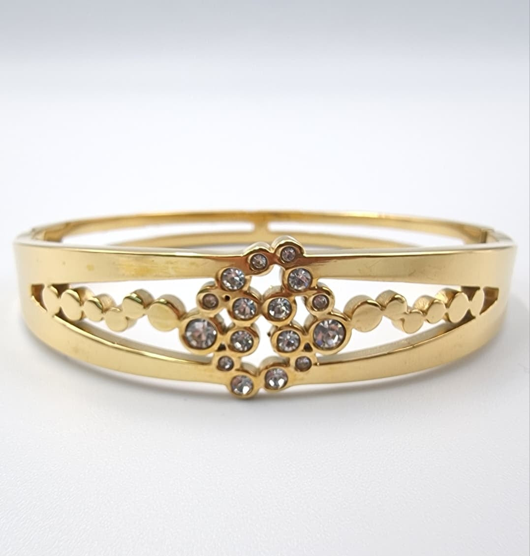 Crystal Bloom Gold Bangle