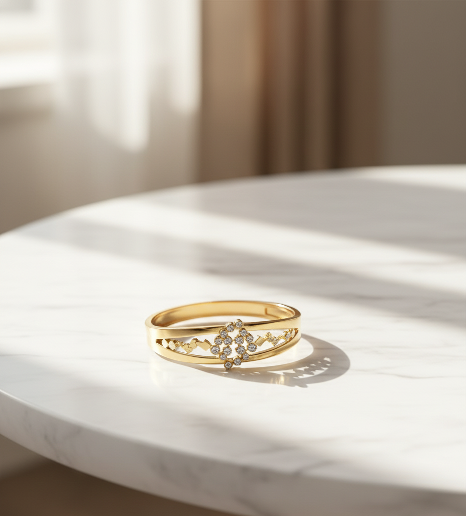 Crystal Bloom Gold Bangle